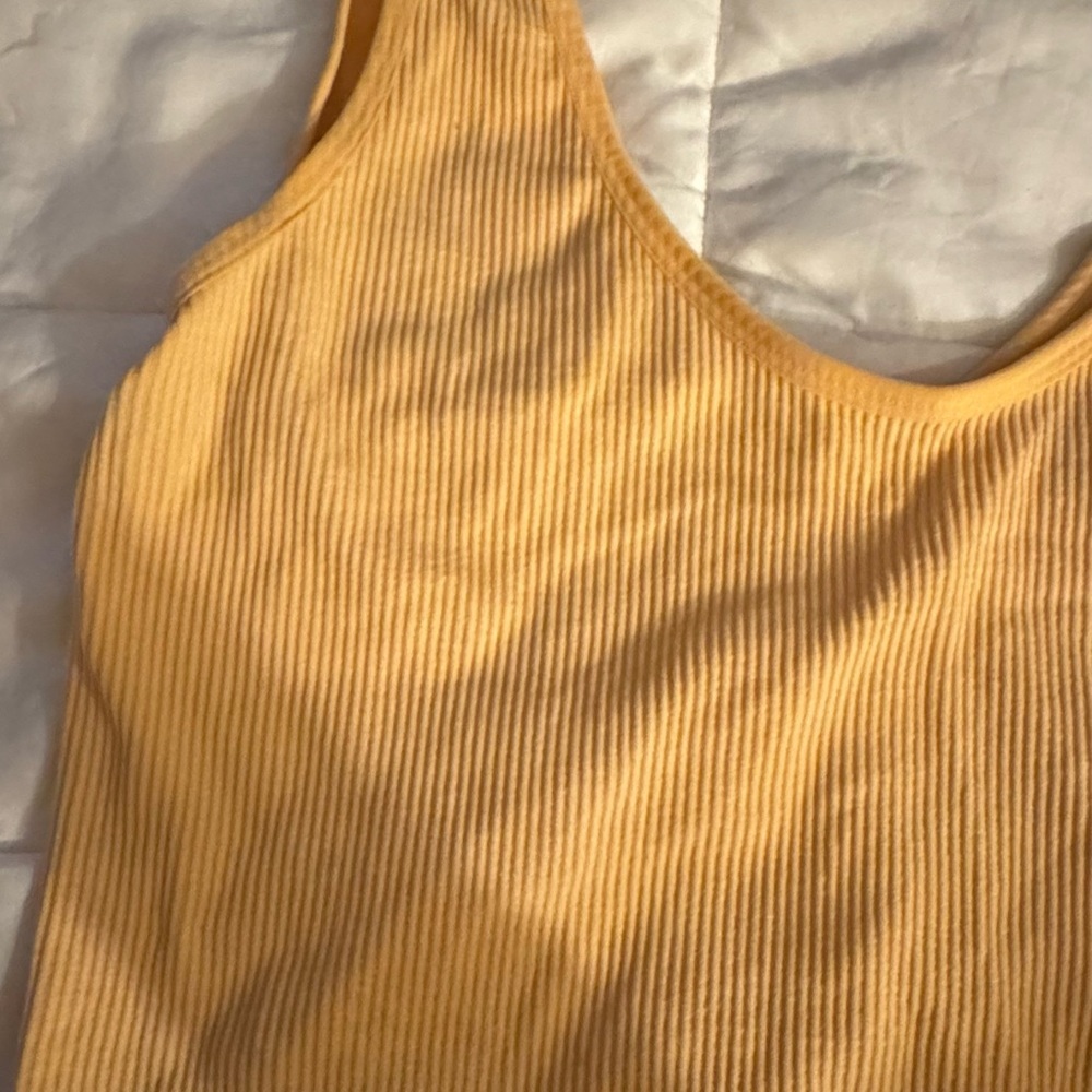 Colsie Women's  Yellow and Red Ribbed Crop Tops - Picture 8 of 8